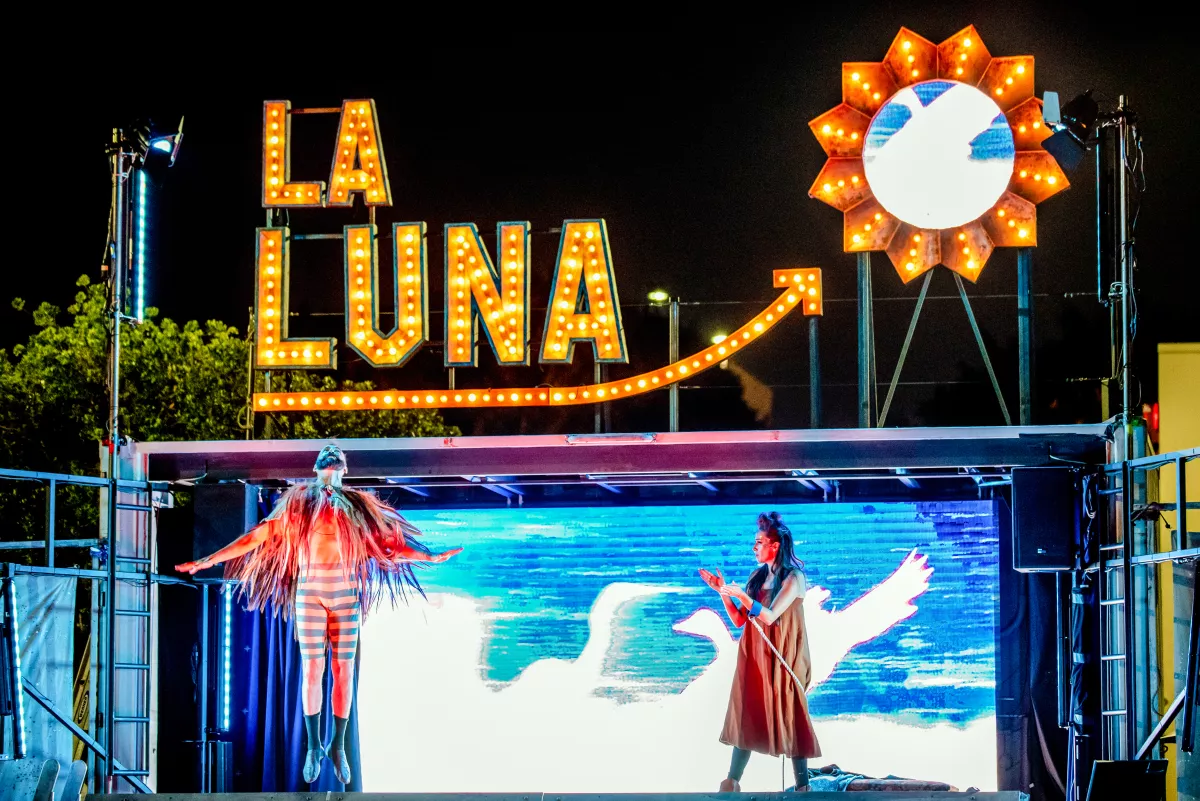 LA Times Review: Opera in a Santa Monica shipping container? ‘Birds in the Moon’ makes it magical